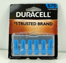 Duracell DA675B6 Size 675 Hearing Aid Batteries Zinc Air 1.45 V (6-Pack) 03/2023 - £5.94 GBP