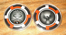 (1) $1. Harley Davidson Poker Chip Golf Ball Marker - $1. Poker Chip - £6.25 GBP