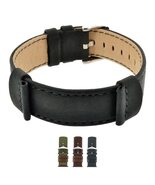 Hirsch Rebel Leather Watch Strap - Genuine Calfskin - Saddle Leather - B... - $85.94 CAD