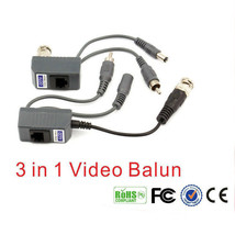 2pcs CCTV Coax BNC & Power Video Audio Balun Transceiver Over Cat5/5e/6 RJ45 - £18.86 GBP