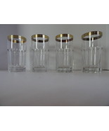 Faberge Chaine d&#39;Or Highball Glasses Clear Crystal 24K Gold Trim  set of 4 - £545.99 GBP