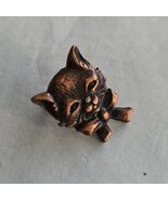 JJ Jonette Jewelry Copper Cat Head Lapel Pin Cat Lady Jewelry Pinback Co... - $12.00
