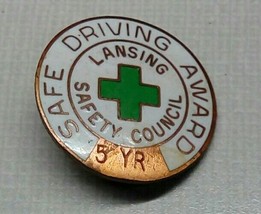 1950&#39;s SAFE DRIVING AWARD LANSING SAFETY COUNCIL 5 YEARS ENAMEL PIN GREE... - £28.12 GBP
