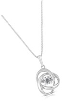 Love Knot Diamond Pendant Necklace - £410.18 GBP