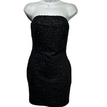 bebe black textured Rosette bodycon tube top dress Size XXS - £22.67 GBP