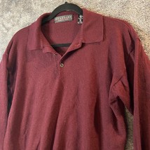 Brandini Vintage Wool Sweater Mens Extra Large Maroon Made in Italy Meri... - $10.83