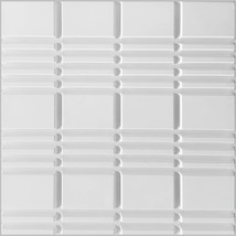 Dundee Deco 3D Wall Panels - Modern Plaid Paintable White PVC Wall Paneling for  - £6.23 GBP+