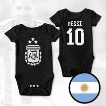 Argentina Messi Champions 3 stars FIFA World Cup Qatar 2022 Black Baby Bodysuit - £21.40 GBP