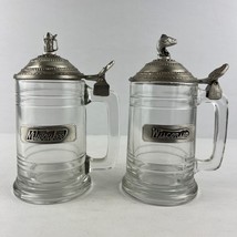 Milwaukee &amp; Wisconsin Commemorative Glass Beer Stein Set - £19.50 GBP