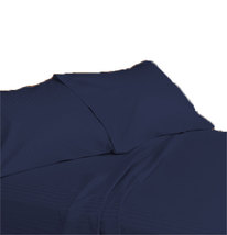 15 " Pocket Navy Stripe Sheet Set Egyptian Cotton Bedding 600 TC choose Size - $65.99