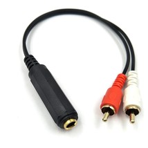 Rca To 1/4 Adapter Cable, 6.35Mm 1/4 Inch Trs Stereo Jack Female To 2 Rca Male P - £13.30 GBP