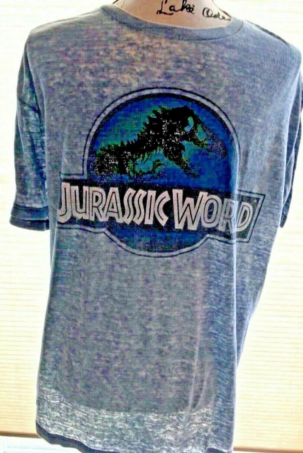 Primary image for Men’s Rare Look Jurassic World T-Shirt Large Blue Unusual SKU 077-018