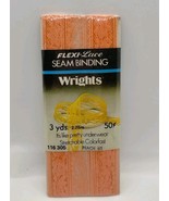 Wrights Seam Binding Flexi-Lace 3 Yds 116 305 - Peach 60  - Sewing Vinta... - $4.21