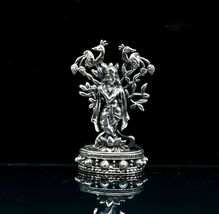 925sterling silver  Krishna with flute standing statue puja article art37 - $103.94
