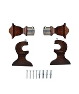Curtain bracket set, 2 Curtain finials and 2 curtain brackets only - $7.00