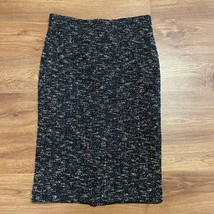 Ann Taylor Black White Speckled Stretch Pull On Pencil Skirt Womens Size 6 - £18.62 GBP
