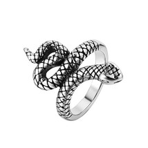 Gothic Python Cobra Snake Ring For Men And Women Punk Stainless Steel Animal Rin - £9.32 GBP