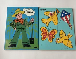 Judy Farmer 1974  Playskool Things That Fly Puzzles Lot of 2 - £20.17 GBP