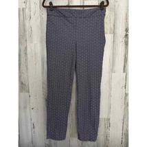 Talbots Womens Chatham Ankle Pants Size 6 Navy Blue White Dot Ankle Slit - £17.32 GBP