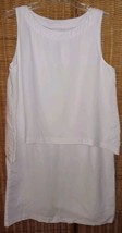 Purejill J.Jill M Linen Dress, White, Lined, Double Top Layer Sleeveless... - £29.11 GBP