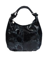 Studiomoda Italian Made Black Patent Leather Snakeskin Embossed Hobo Bag - $5,106.90 MXN