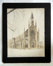 Antique Photo Hoyne Le Moyne Southern Church Suthern Winter Snow Architecture - £33.08 GBP