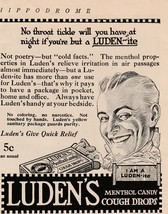 Luden&#39;s Menthol Candy Cough Drops No Throat Tickle Vintage Print Ad WW1 Era - £7.04 GBP