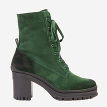 The Elera Green Leather Block Heel Women Boot image 5