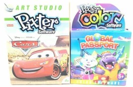 Lot of 2 Fisher Price Pixter Software CARS &amp; GLOBAL PASSPORT For Color S... - $12.28
