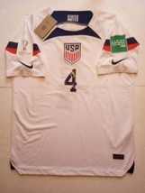 Tyler Adams #4 USA USMNT 2022 World Cup Qatar Stadium White Home Soccer ... - $85.00
