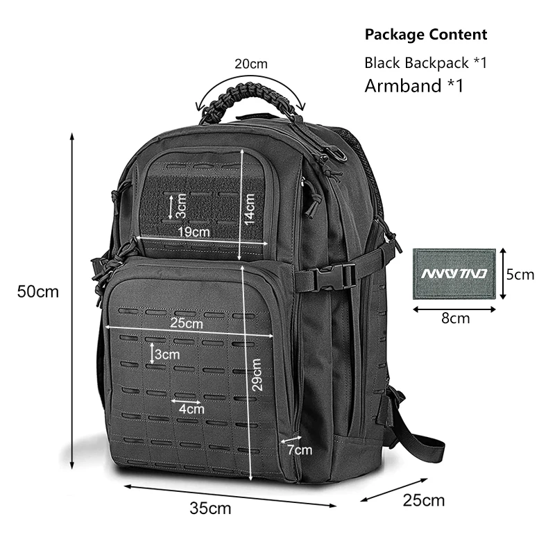  Backpack Army Style Outdoor Bag 3P Molle ault Pack Men&#39;s EDC for Hi Camping   C - £156.88 GBP