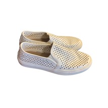 Time and Tru Womens Size 6 White Perforated Slip On Sneaker Shoes Flat F... - £7.82 GBP