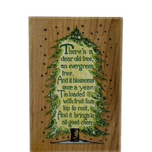 Christmas Dear Old Tree Poem Rubber Stamp Hampton Arts H860 Vintage 1999 - £15.19 GBP
