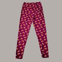 Lularoe Leggings One Size Magenta Fox Face Print Lounge Pants - $10.98