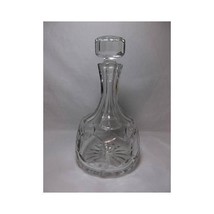 Vtg Large Crystal Decanter &amp; Stopper Glass Cruet Waterford? Antique Barware 9.5&quot; - £75.32 GBP