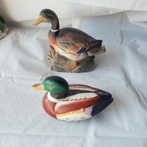 Pair of Vintage Ceramic Duck Figurines-Decor-Outdoor-Hunting- 1 has chipped tail - £19.46 GBP