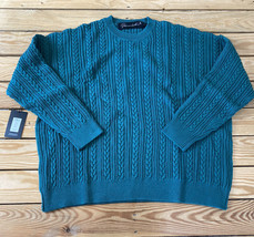parrish LA NWT $185 Men’s pullover cable knit sweater Size L green g6 - £62.65 GBP