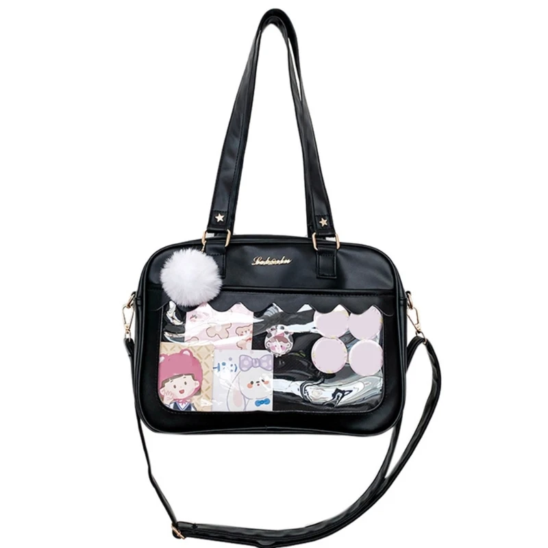 Houlder bag for women pu leather itabag transparent bag jk tote bag handbags preppy bag thumb200