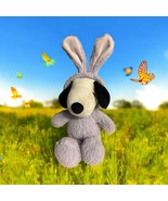 Vtg Peanuts Hallmark Easter Snoopy 10&quot; Plush In Bunny Lilac Purple Costume - $244.84 MXN
