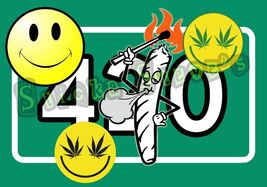 420 Bud Green Weed Three Face High Spliff Joint Dab Bumper Sticker Decal - $5.93