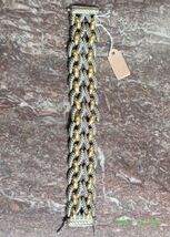 Gold And Silver Braided Costume Jewelry Metal Bracelet - $23.00