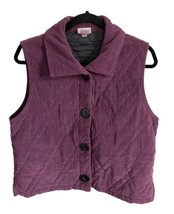HABITAT Clothes Womens Vest Purple Quilted Corduroy Lagenlook Button Up ... - $22.07