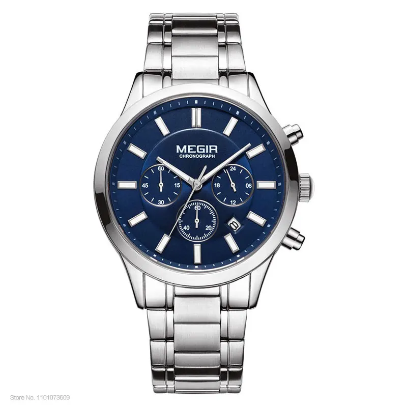 Watches for Men New Chronograph Quartz Watch Luxury Stainless Steel Wris... - $39.84
