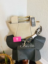 VINCE CAMUTO Janya Top Handle Leather Crossbody Tote Hobo Bag, Khaki, NWT - £103.89 GBP