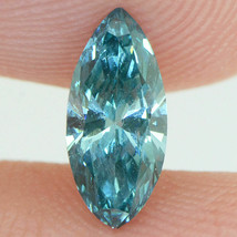 Marquise Shape Diamond Loose Fancy Blue Color 0.53 Carat VS2 Enhanced Polished - £507.49 GBP