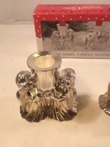 international silver company 2 Angels Candle Holder Silverplated Christm... - £14.34 GBP