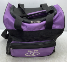 Elite Ebonite Compact Purple 1 Ball Tote Bowling Bag  Shoulder Strap Bru... - £10.52 GBP