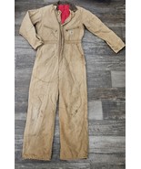 VTG 70s Carhartt Coveralls Mens 38R Brown Duck Canvas Red Quilt Lined- R... - $61.73 CAD