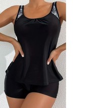 Womens Swimsuit Tankini Shorts Black White Swim Stretch 2 Pc Set-sz XL/12 - £23.19 GBP