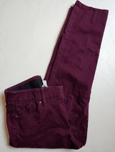 Chicos Cropped Capri Pants Womens Size 0 Small 4 Burgundy Cotton Stretch - £18.57 GBP